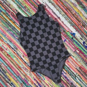 **SOLD** Vans Lizzie Armanto Black & Pewter Checkerboard Women’s Bodysuit